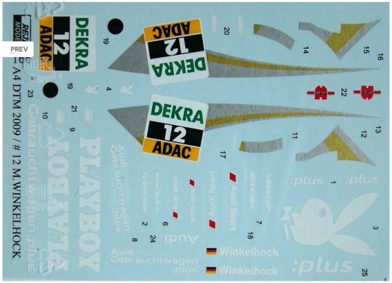 1/24 Audi A4 DTM 2009 ''PLAYBOY' (M.Winkelhock)