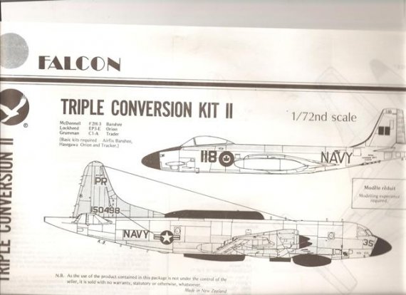 Falcon Vacform 1/72 F2H-3 Banshee, Trader, EP-3E Orion