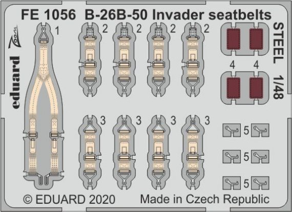 1/48 B-26B-50 Invader seatbelts STEEL