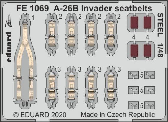 1/48 A-26B Invader seatbelts STEEL