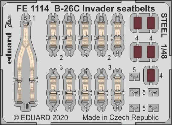 1/48 B-26C Invader seatbelts STEEL