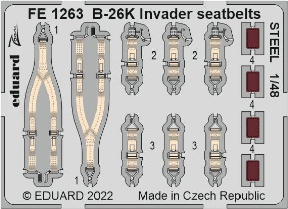1/48 B-26K Invader seatbelts STEEL