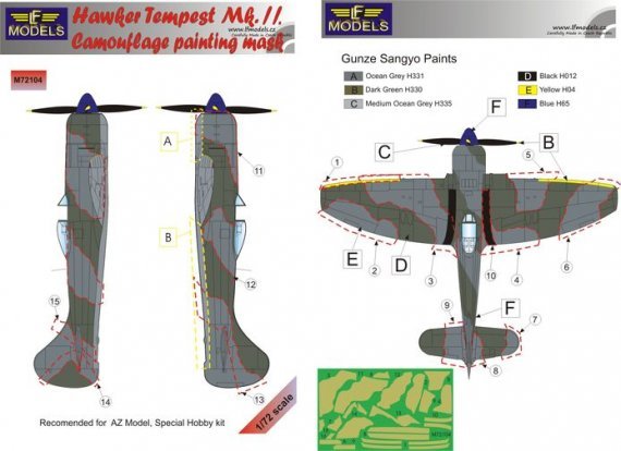 1/72 Mask H.Tempest Mk.II Camouflage painting