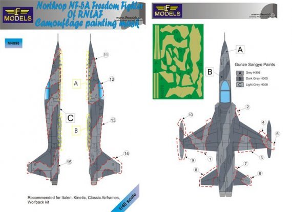 1/48 Mask NF-5A Freedom RNLAF Camouflage painting