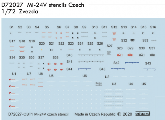1/72 Decals Mi-24V stencils Czech