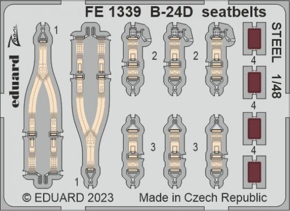 1/48 B-24D seatbelts STEEL