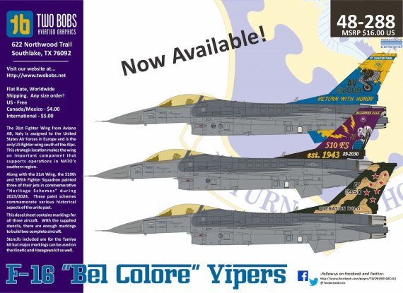 1/48 F-16C Bel Colore Vipers. The 31st Fighter Wing from Aviano
