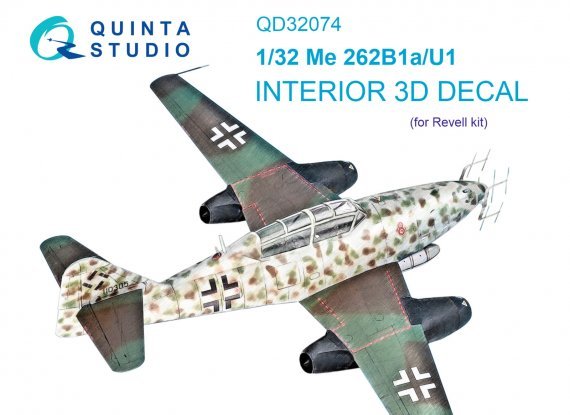 1/32 Me 262B1a/U-1 3D-Printed & color Interior