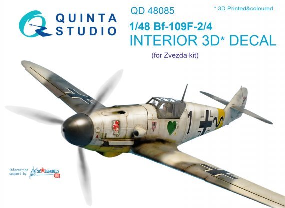 1/48 Messerschmitt Bf-109F-2/F-4 3D-Printed & coloured Interior