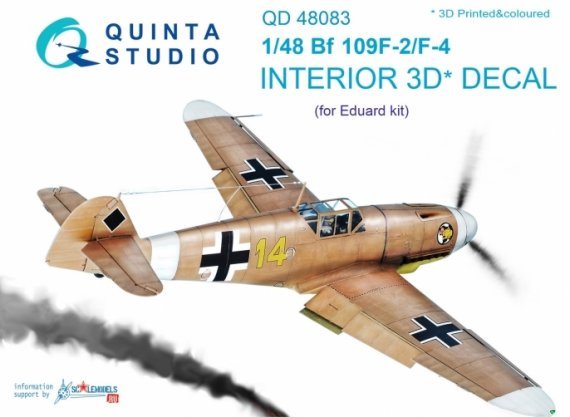 1/48 Messerschmitt Bf-109F-2/F-4 3D-Printed & coloured Interior
