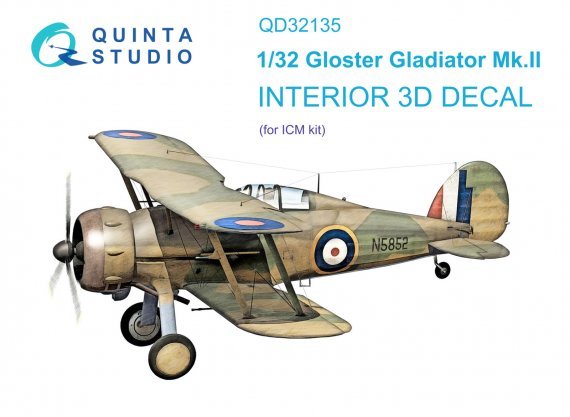 1/32 Gloster Gladiator Mk II 3D-Printed & color Interior