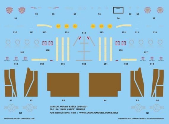Caracal Models D�cals Stencils FB-111A Dark Varks 1/48