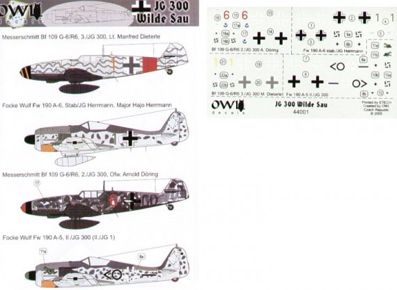 1/144 Jagdgeschwader Jg 300 Wilde Sau 4 Messerschmitt Bf-109G-6R