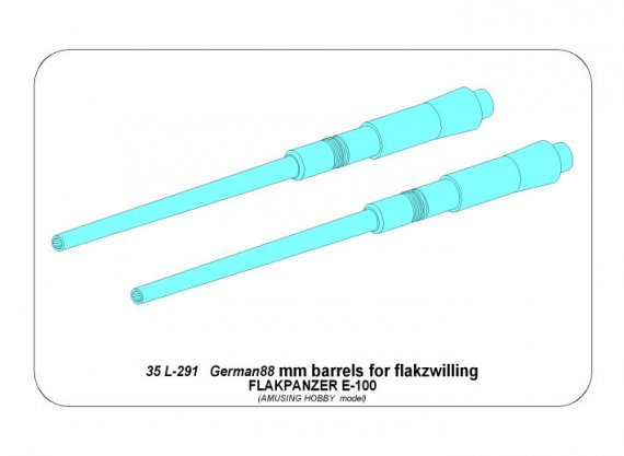 1/35 Barrels 88mm for Flakpanzer E-100