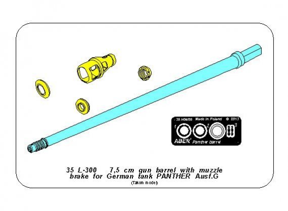 1/35 7,5cm barrel with muzzle brake for Pz.Kpfw.Ausf.G Panther