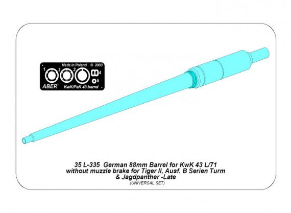 1/35 Pz.Kpfw.VI Ausf.B 88mm Barrel without muzzle brake