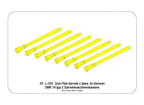 1/35 2cm 8 barrels to Smk 18 typ 2 Salvehmaschinenkanone