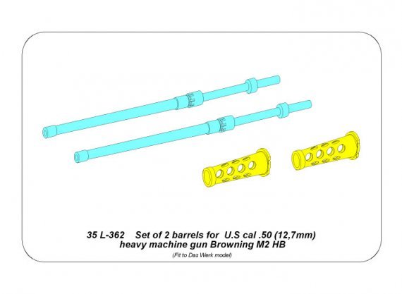 Aber Set 2 Canons Browning M2 HB cal .50 1/35