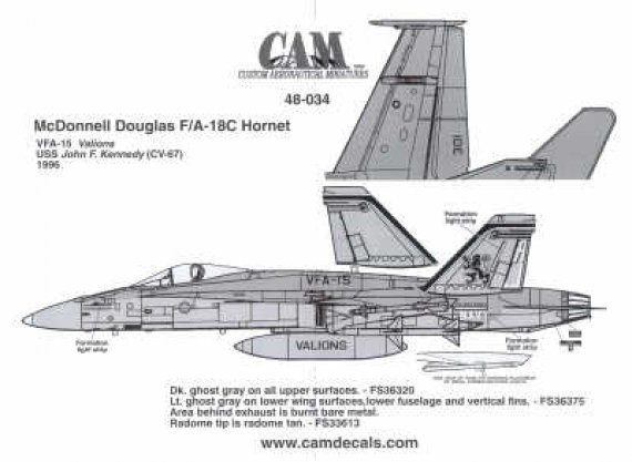 1/48 McDonnell Douglas F/A-18C Hornet VFA-15 Valions USS JFK 199