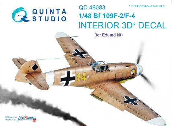 1/48 Messerschmitt Bf-109F-2/F-4 3D-Printed & coloured Interior