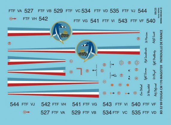 Berna Decals 1/32 Fouga CM170 Magister Arm�e de l'air