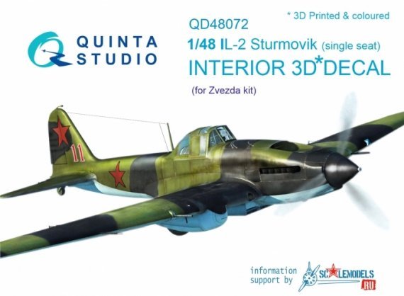 1/48 Ilyushin Il-2 Single seat 3D-Printed & coloured Interior