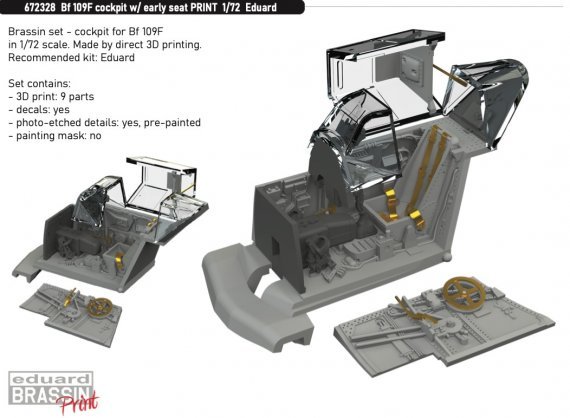 Brassin 1/72 Bf 109F cockpit with early seat