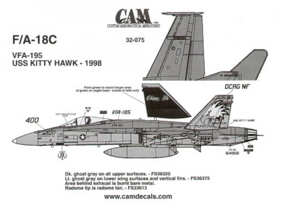 Cam Decals F/A-18C VFA-195 Dambusters Chippy Ho 1/32