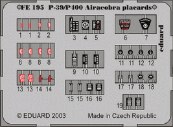 P-39/P400 Airacobra placards