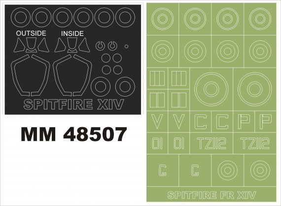 1/48 Supermarine Spitfire Fr Mk.XIV 2 canopy & insignia masks