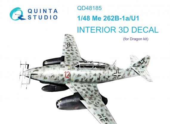 1/48 Me 262B-1a/U1 3D-Printed & color Interior