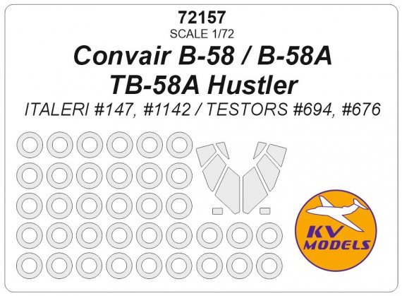 1/72 Convair B-58 / B-58A / TB-58A Hustler masks