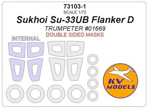 1/72 Sukhoi Su-33UB Flanker D masks Double sided for Trumpeter