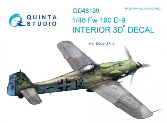 1/48 Fw 190 D-9 3D-Printed & colour Interior