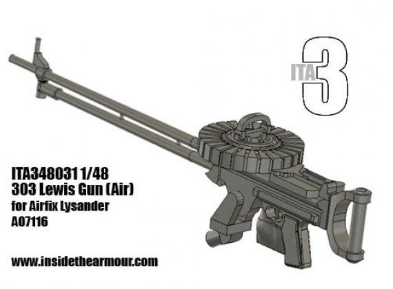 1/48 Lewis 303 on a single mount for Airfix Westland Lysander