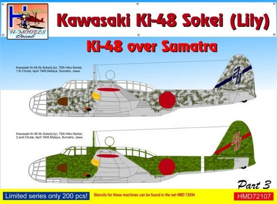 1/72 Decals Ki-48 Sokei over Sumatra Part 3