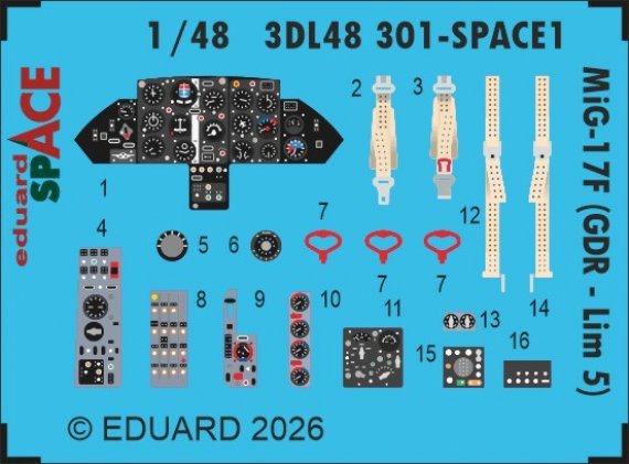 EDUARD 1/48 MiG-17F GDR Lim 5 pour Kinetic