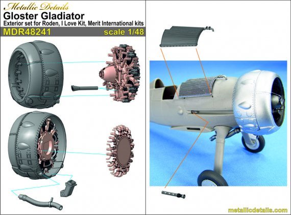1/48 Gloster Gladiator exterior for I Love Kit, Merit and Roden