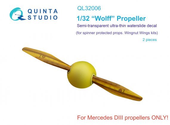 1/32 Wooden Propellers Wolff for Mercedes Diii for Wingnut Wings