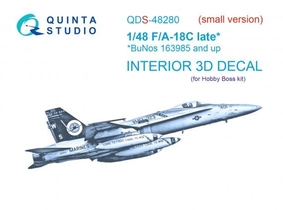 1/48 F/A-18C late 3D-Pr. & color Interior SMALL