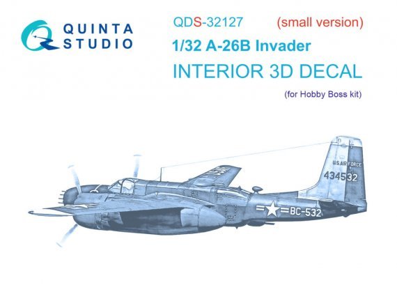 1/32 A-26B 3D-Printed & color Interior SMALL