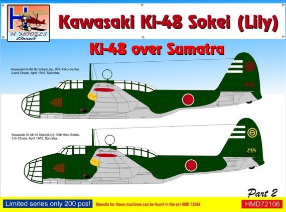 1/72 Decals Ki-48 Sokei over Sumatra Part 2