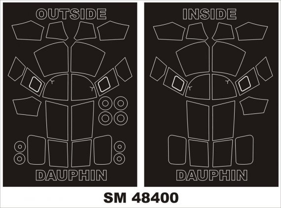 1/48 Aerospatiale SA.365F/AS.565SA Dauphin II canopy masks