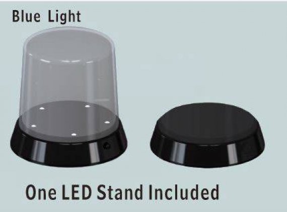 84 x 115mm Round Top Display Case with optional LED base