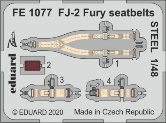 1/48 FJ-2 Fury seatbelts STEEL