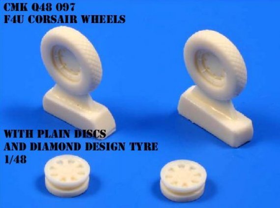 1/48 F4U Corsair wheels (plain disc, diamond des.)