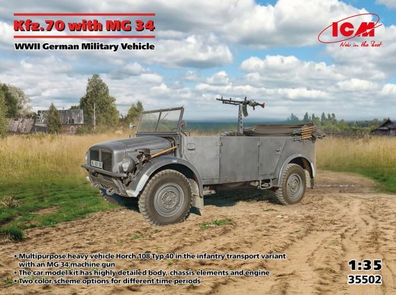 1/35 Kfz.70 with MG 34, German WWII Military Vehicle