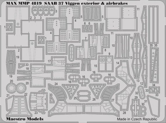 1/48 Saab JA-37 Viggen exterior & airbrakes set
