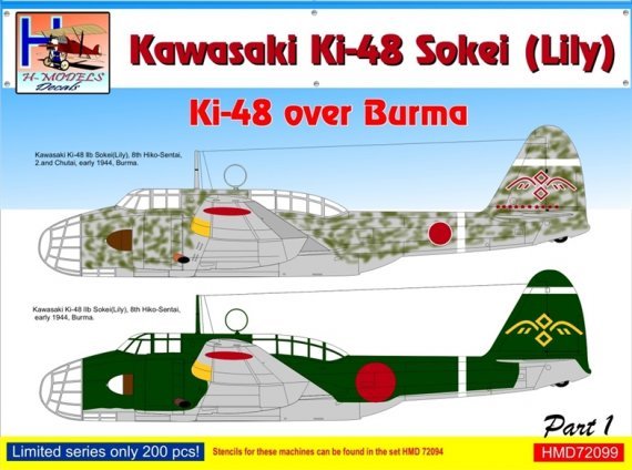 1/72 Decals Ki-48 Sokei over Burma Part 1