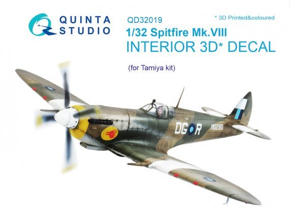 1/32 Supermarine Spitfire Mk.VIII 3D-Printed & coloured Interior